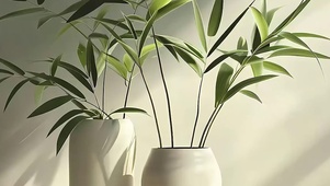 简约小清新草盆带鱼屏