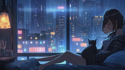 动漫城市玻璃雨