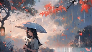撑伞女孩