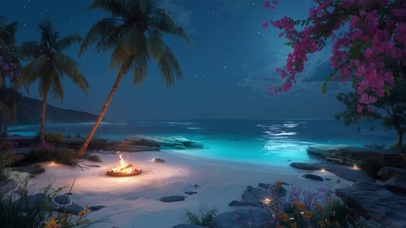 安静海边星夜