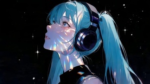 治愈蓝发女孩