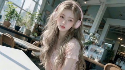可爱小清新音乐女孩