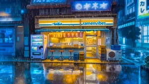 雨天街角小店