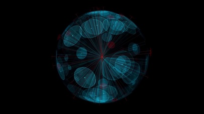 蓝色炫酷粒子线条球