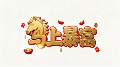 小清新新年祝福马年马上暴富