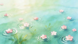 湖面小花朵