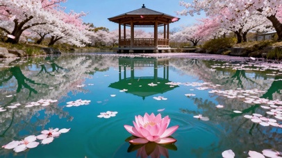 樱花湖畔春日盛景