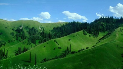 唯美治愈青山绿水蓝天白云山峰