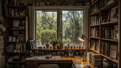 【雨景】书房外的雨