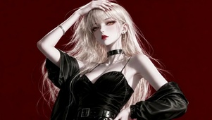 酷飒银发二次元美少女