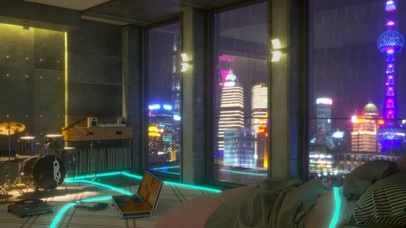 音乐房间城市夜雨