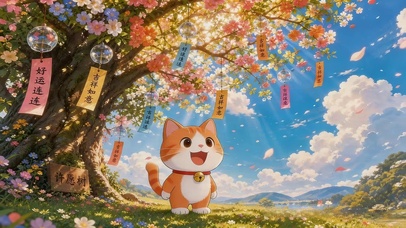 许愿树下猫咪