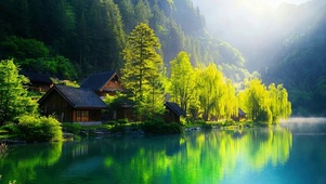 护眼绿景