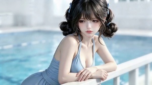 泳池少女