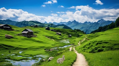 自然小屋风景