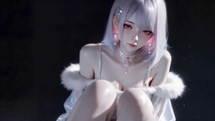银发红瞳精致美女