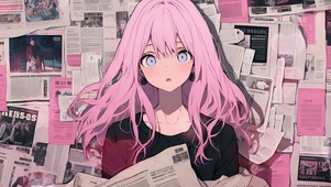 粉发动漫少女