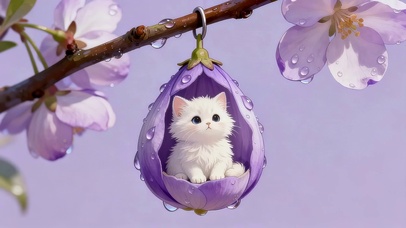 花朵里的猫咪
