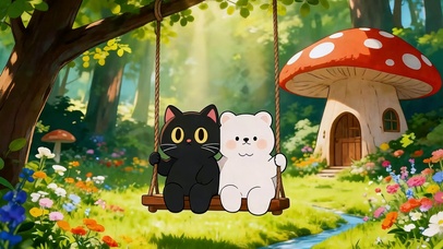 荡秋千小猫