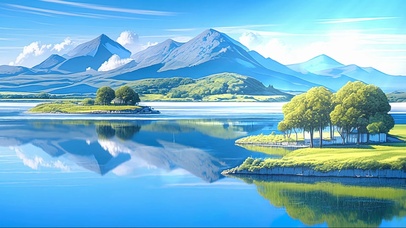 绿色湖岸