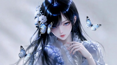 蓝蝶清冷二次元美少女
