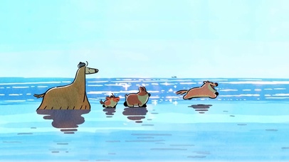 海边奔跑的柯基