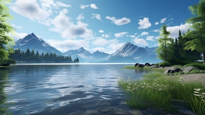 湖边