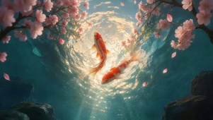 唯美湖面小鱼
