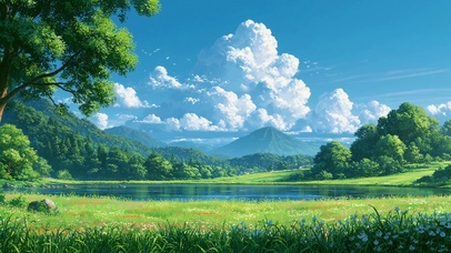 草原动漫风景