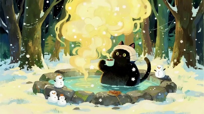 黑猫泡温泉