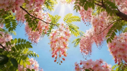 阳光下小清新鲜花