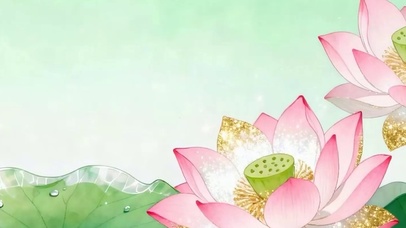 护眼荷花带鱼屏