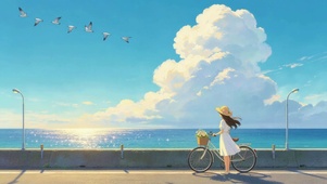 夏日海边女孩