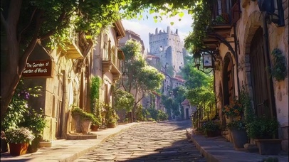 晴朗阳光外国小镇街道