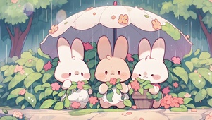 撑伞兔兔