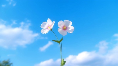 蓝天下的小花朵