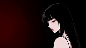 暗黑风黑发清冷美少女