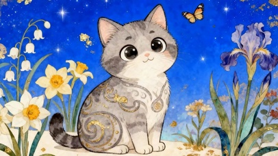夜景萌宠猫咪