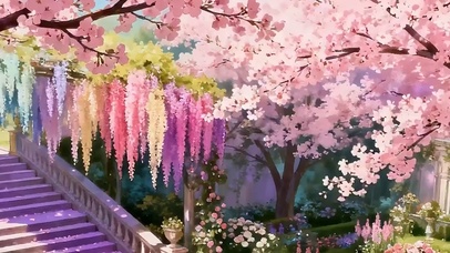 樱花树木带鱼屏