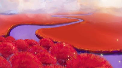 4K 高清 梦幻般的红色森林