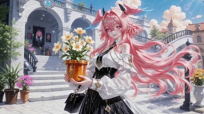 粉发二次元美少女莉奈娅
