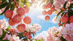 小清新阳光下荔枝