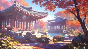 阳光秋日园林