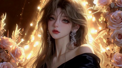 暖光玫瑰氛围感美少女