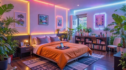 RGB赛博温馨卧室