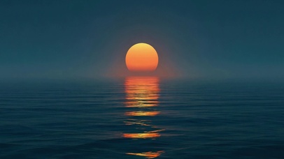 长焦海上日出