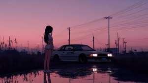 少女和汽车