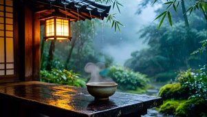 屋檐雨景