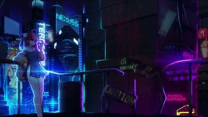 像素风 赛博朋克少女