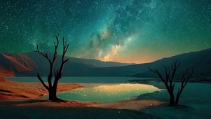 静谧戈壁夜景